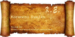 Korencsi Evelin névjegykártya